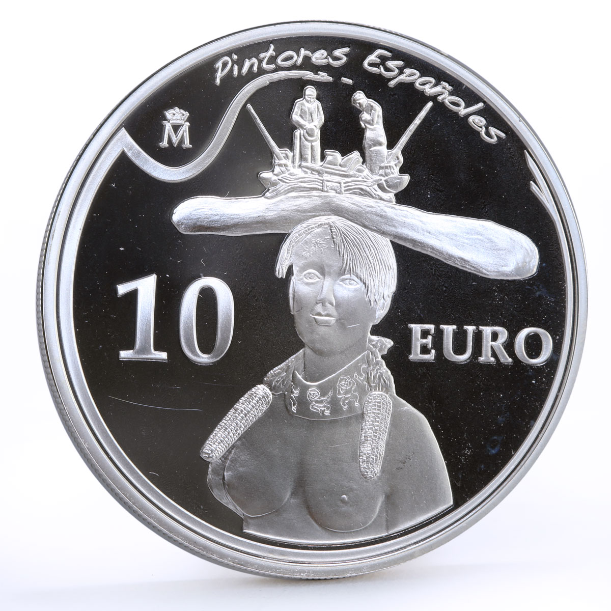 Spain 10 euro Painter Salvador Dali Bust of a Woman Art proof silver coin 2009