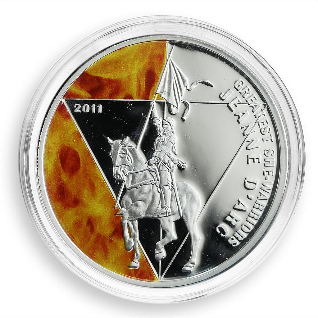 Togo 500 francs Greatest She - Warriors Jeanne D'Arc silver proof coin 2011