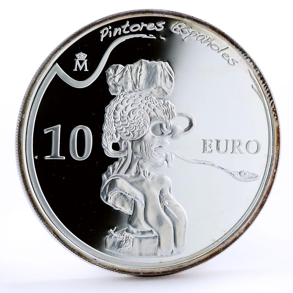 Spain 10 euro Painter Salvador Dali Portrait of Picasso Art silver coin 2009