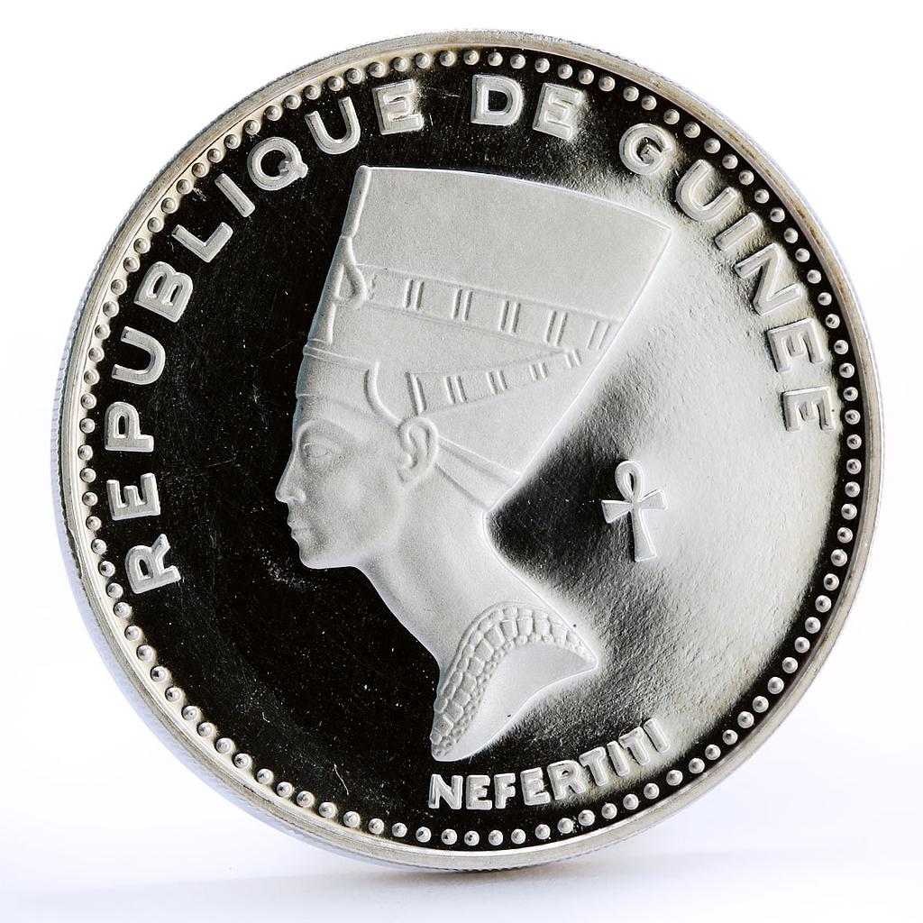 Guinea 500 francs Egyptian Queen Nefertiti proof silver coin 1970