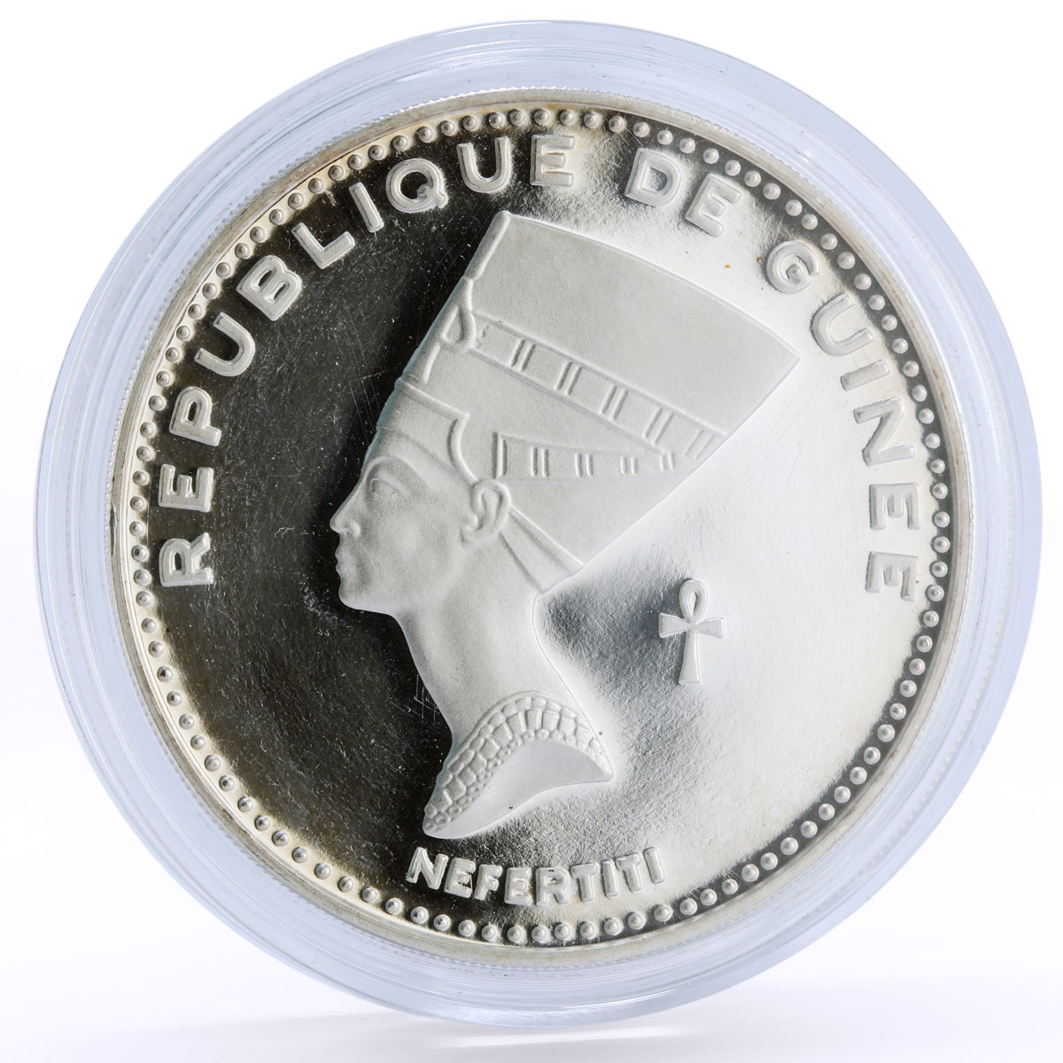Guinea 500 francs Egyptian Queen Nefertiti proof silver coin 1970