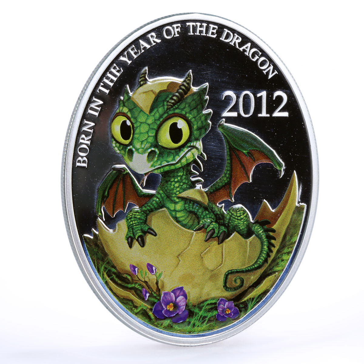 Niue 1 dollar Lunar Calendar series Year of the Dragon colored silver coin 2012