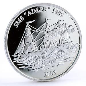 Samoa 10 dollars SMS Adler Ship Clipper Steamer proof silver coin 2003