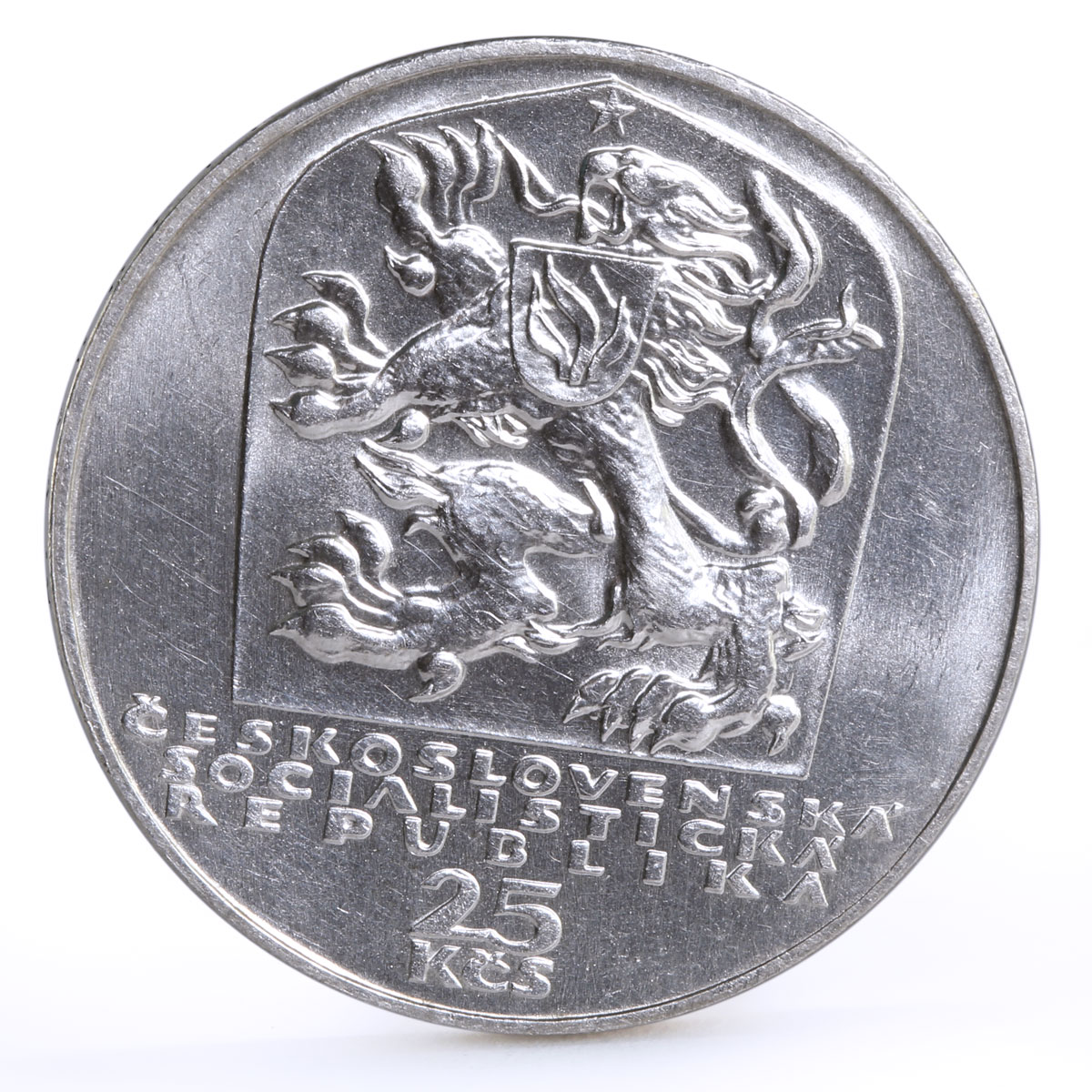 Czechoslovakia 25 korun 25th Anniversary of Slovak Uprising silver coin 1969