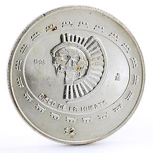 Mexico 2 pesos Disco De La Muerte silver coin 1998