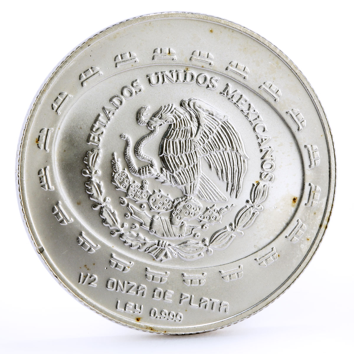 Mexico 2 pesos Disco De La Muerte silver coin 1998