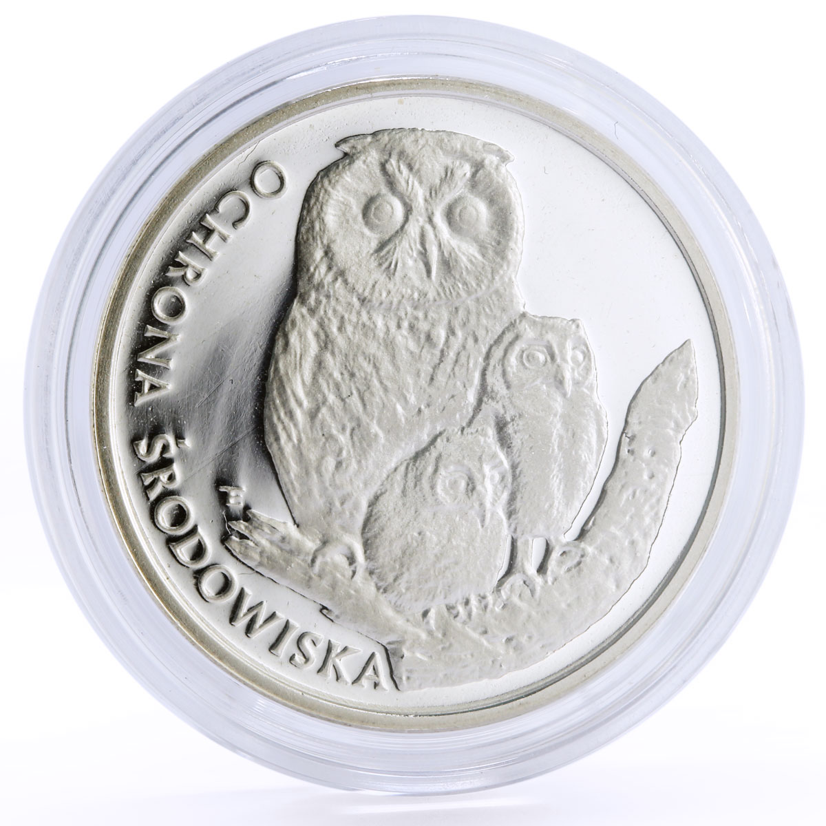 Poland 500 zlotych Endangered Wildlife Owl Birds Fauna proof silver coin 1986