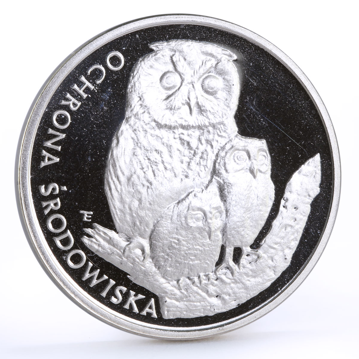 Poland 500 zlotych Endangered Wildlife Owl Birds Fauna proof silver coin 1986