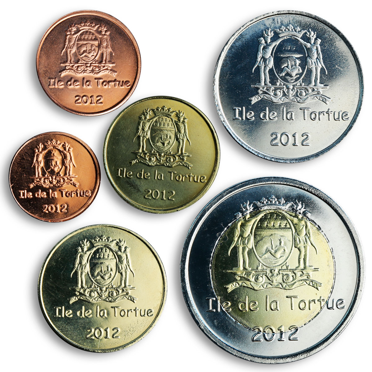Tortuga, set of six coins Fauna Sea Creatures 2012