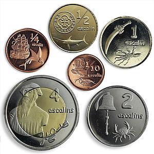 Tortuga set of 6 coins Fauna Sea Creatures 2013