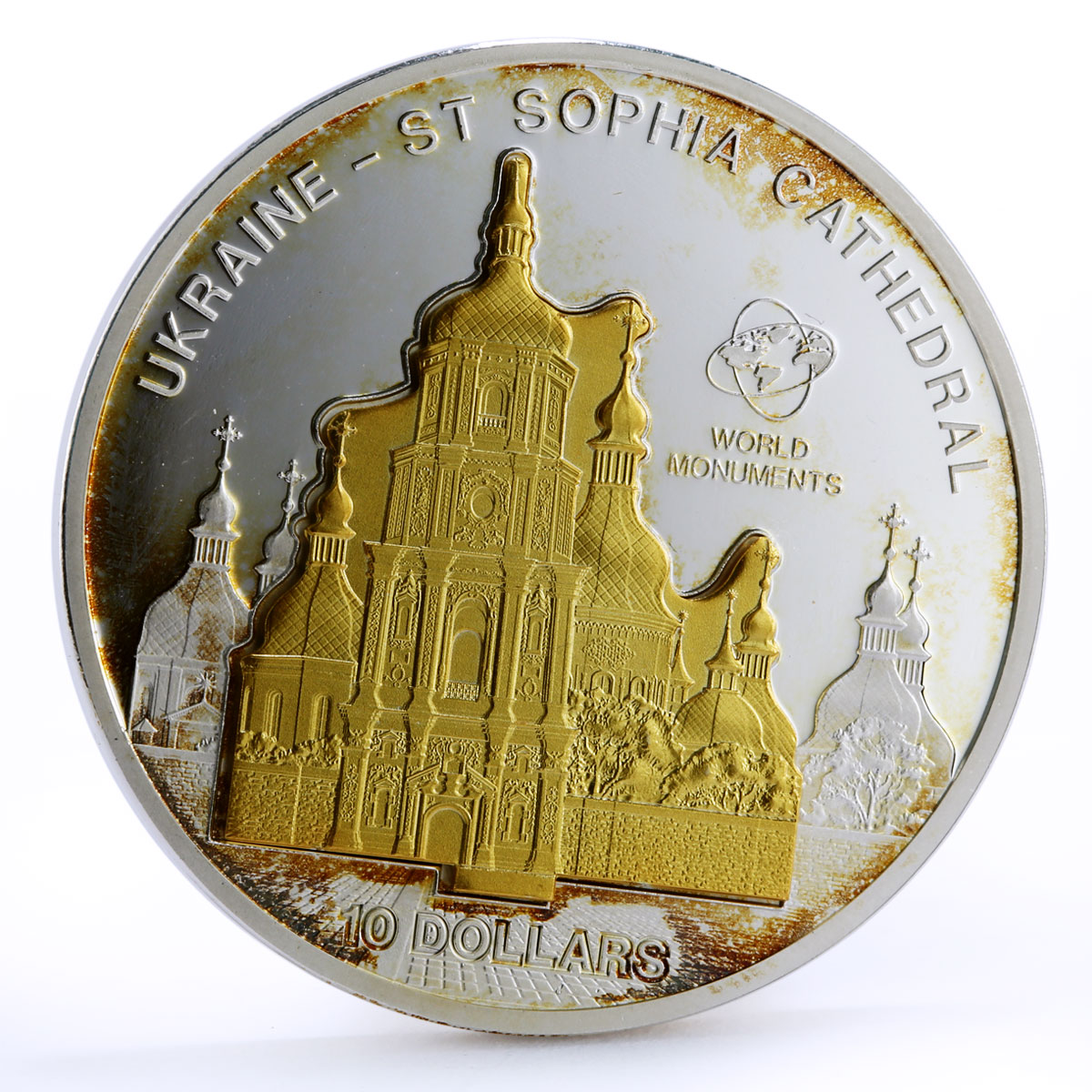 Cook Islands 10 dollars St Sophia Cathedral Ortodox Church silver coin 2010