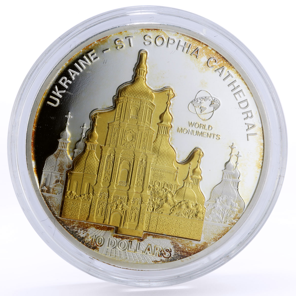 Cook Islands 10 dollars St Sophia Cathedral Ortodox Church silver coin 2010