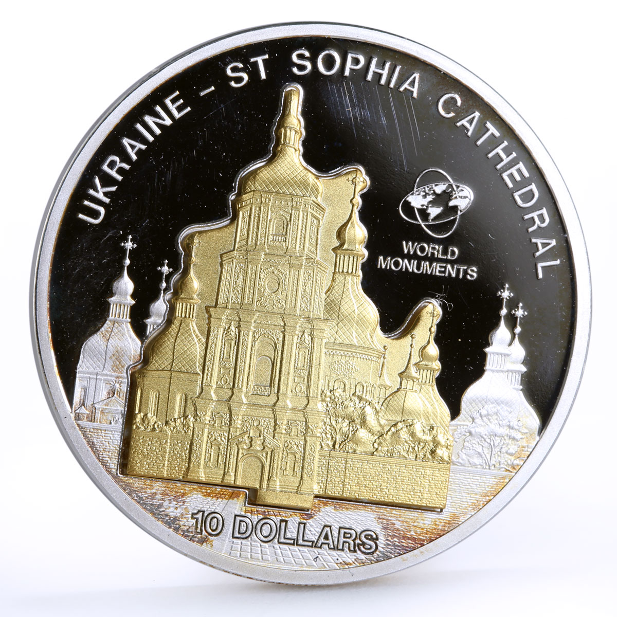 Cook Islands 10 dollars St Sophia Cathedral Ortodox Church silver coin 2010