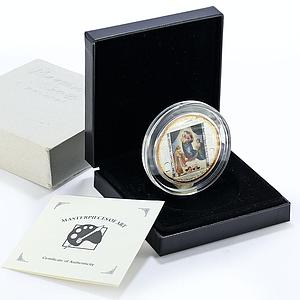 Cook Islands 20 dollars Raphael Art Sistine Madonna colored silver coin 2009