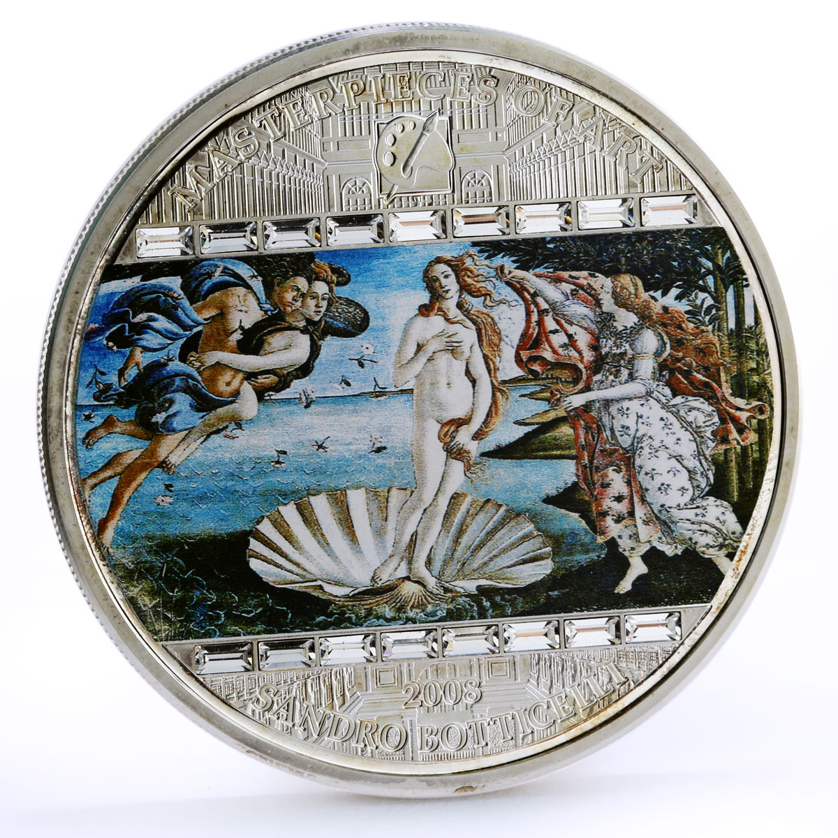 Cook Islands 20 dollars Sandro Botticelli Art Birth of Venus silver coin 2008