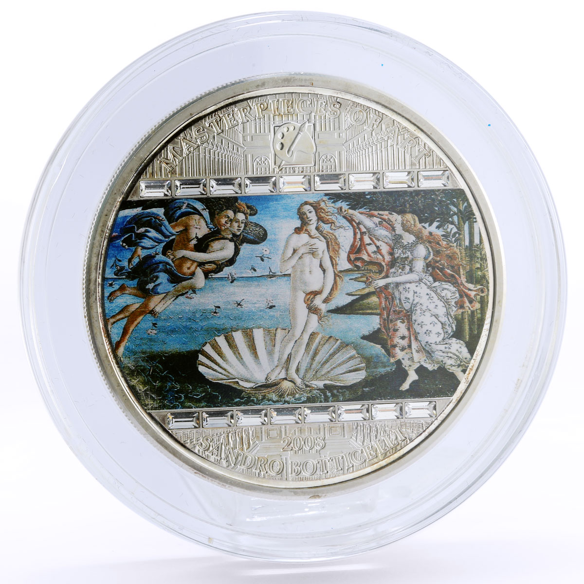 Cook Islands 20 dollars Sandro Botticelli Art Birth of Venus silver coin 2008