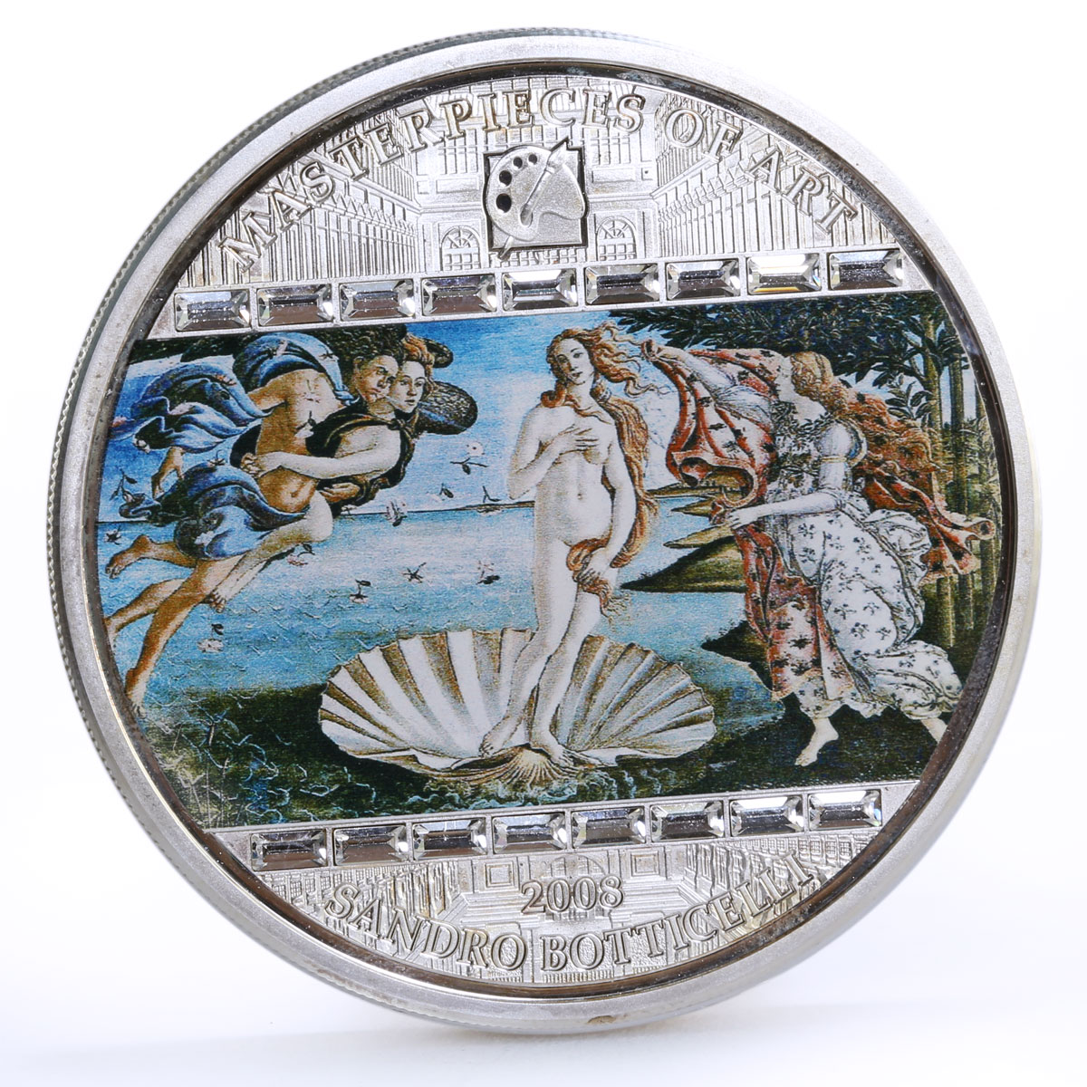 Cook Islands 20 dollars Sandro Botticelli Art Birth of Venus silver coin 2008