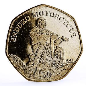 Isle of Man 50 pence Enduro Motorcycle Racings Sports CuNi coin 2012