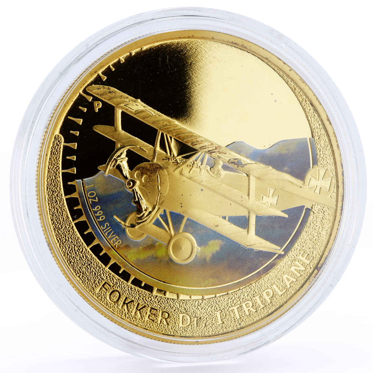 Tuvalu set of 5 coins Fighter Planes Evolution gilded silver coins 2006