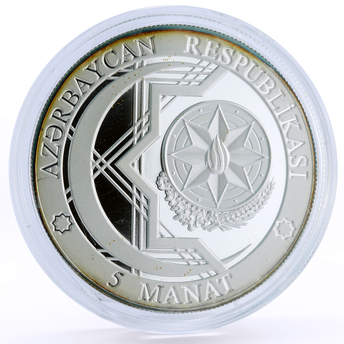 Azerbaijan 5 manat European Games in Baku Diving silver coin 2015