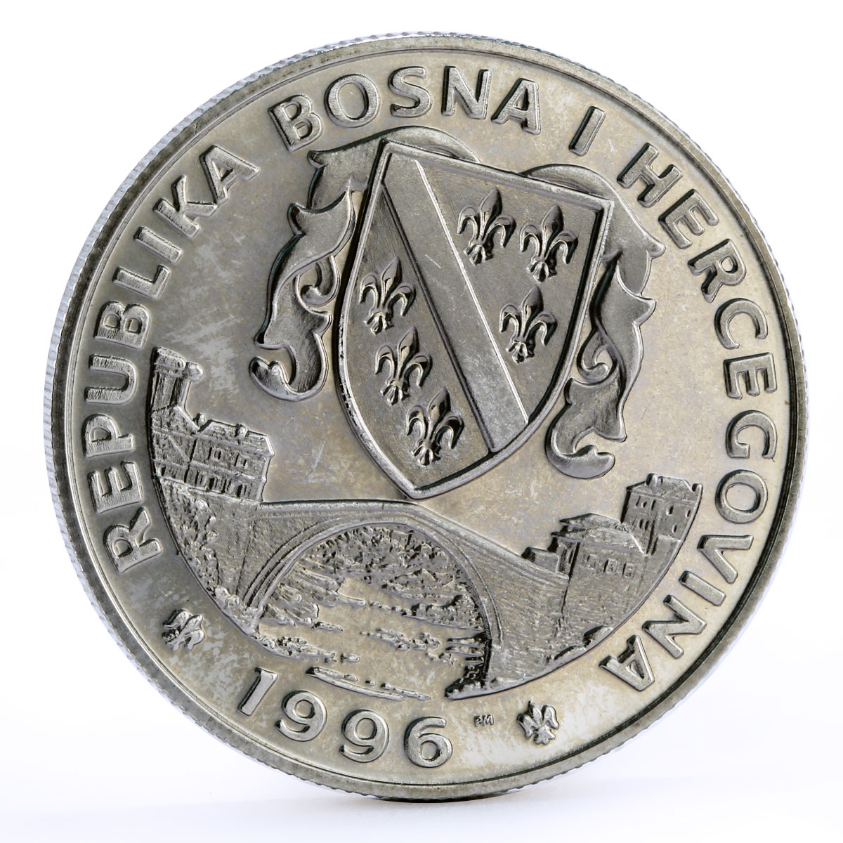 Bosnia and Herzegovina 1 suverena Endangered Fauna Stallion Horse CuNi coin 1996