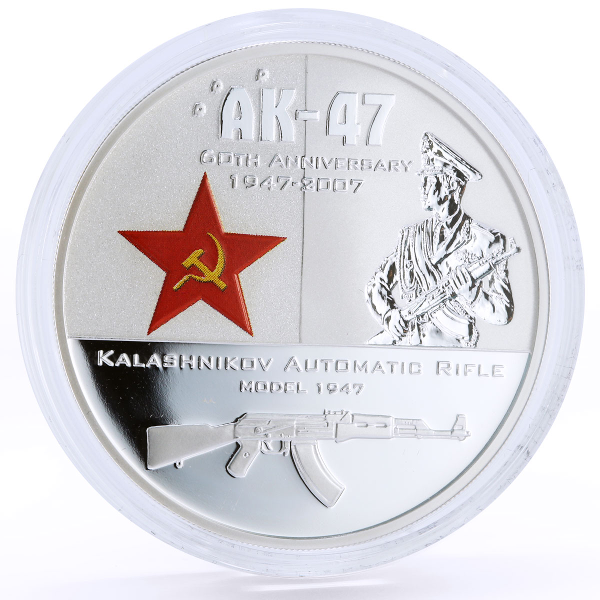 Cook Islands set of 2 coins 60 Years to Kalashnikov Rifle AK-47 silver coin 2007