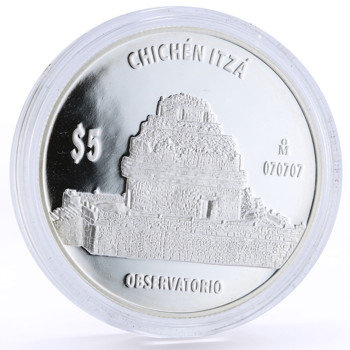 Mexico 5 pesos Chichen Itza Maya Indians Observation proof silver coin 2012