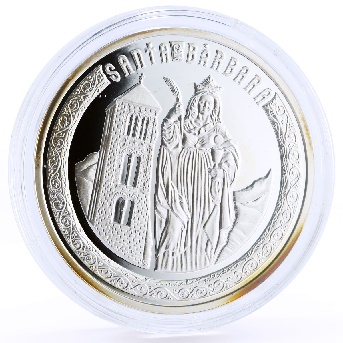 Andorra 10 diners Holy Helpers Saint Barbara proof silver coin 2010