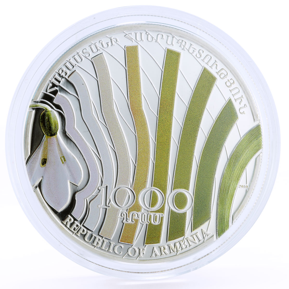 Armenia 1000 dram Beauty of Flowers Snowdrop Galanthus Flora silver coin 2010