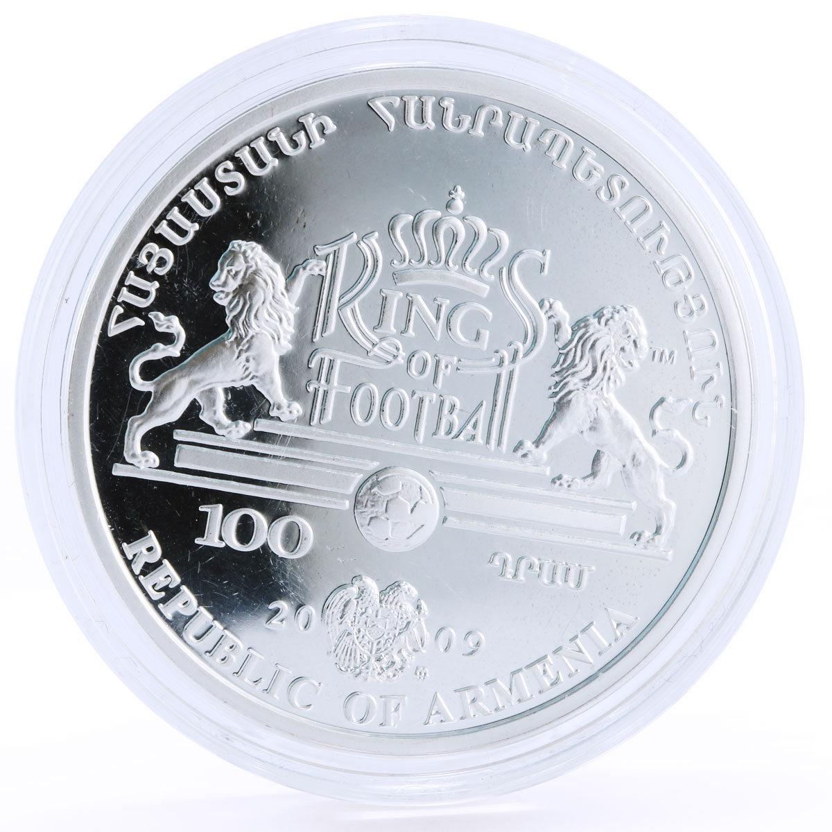 Armenia 100 dram Kings of Football Franz Beckenbauer colored silver coin 2009