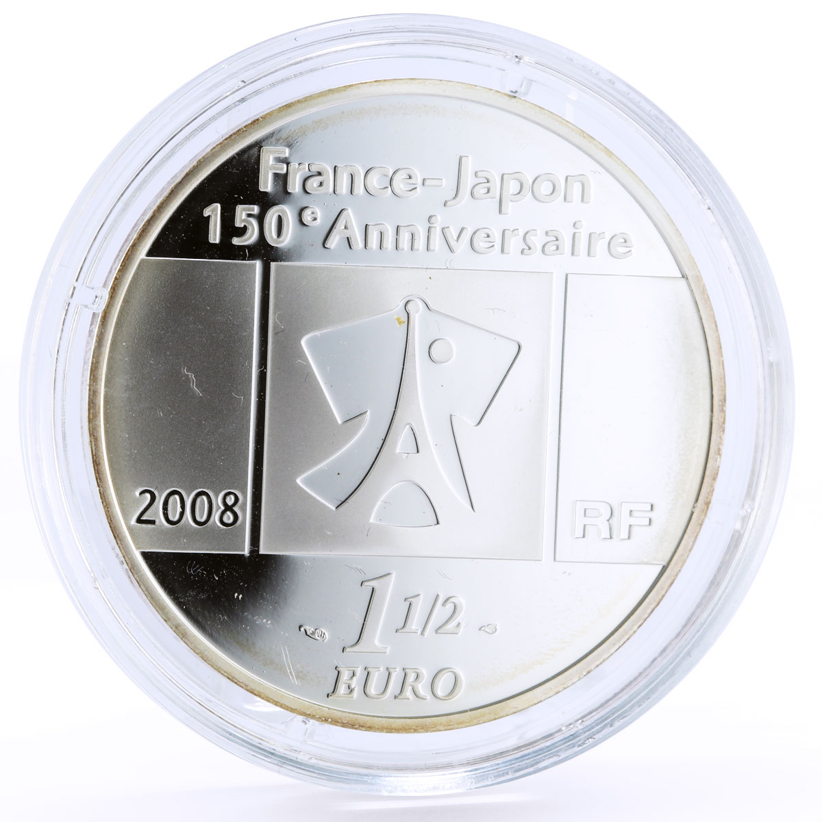 France 1,5 euro Japan-French Diplomatic Relationships Capitals silver coin 2008