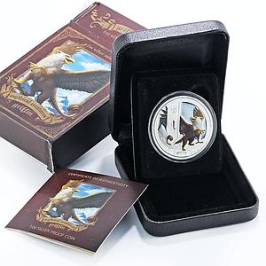 Tuvalu 1 dollar Mythical Creatures series Griffin colored silver coin 2013