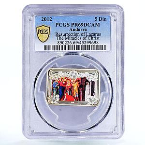 Andorra 5 dinars Jesus Miracles Lazarus Ressurection PR69 PCGS silver coin 2012