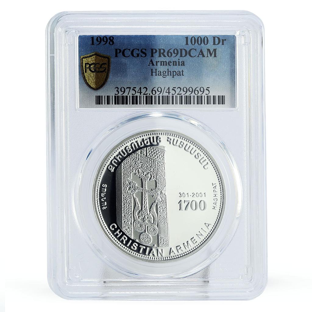 Armenia 1000 dram Carved Stone Cross Haghpat PR69 PCGS silver coin 1998