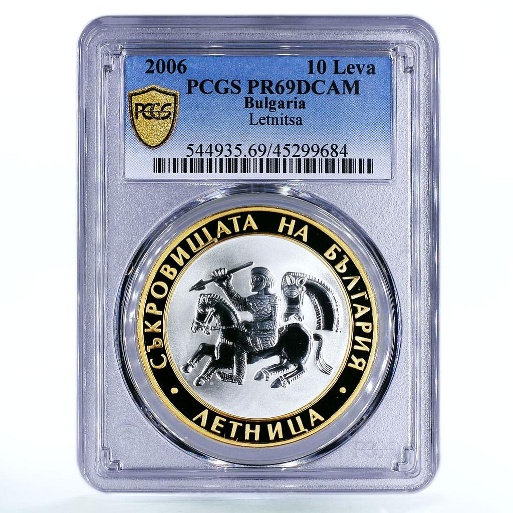 Bulgaria 10 leva National Treasures Letnitsa Horseman PR69 PCGS silver coin 2006
