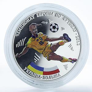 Transnistria 15 rubles Football Championship Ukraine - Poland silver coin 2012
