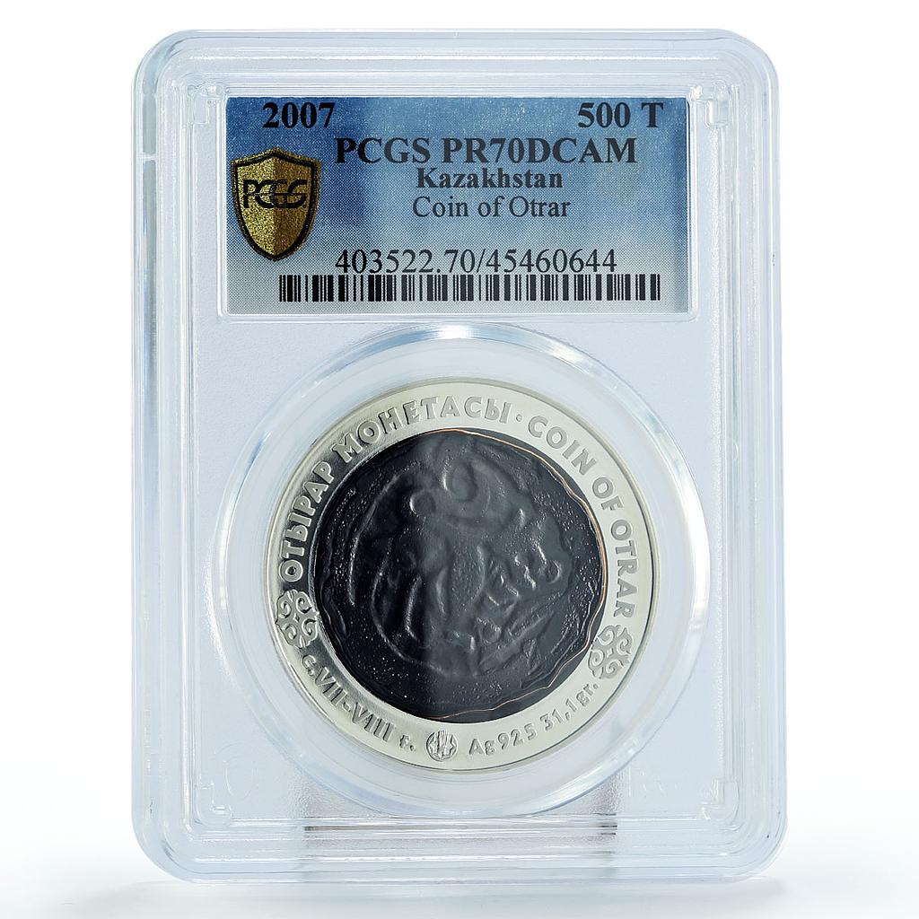Kazakhstan 500 tenge Coins of Old Design Otrar PR70 PCGS silver coin 2007