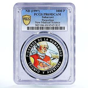 Saharawi 1000 pesetas Medicine Science Paracelsus PR69 PCGS CuNi coin 1997