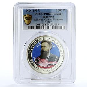 Saharawi 1000 pesetas X Ray Wilhelm Rontgen PR69 PCGS CuNi coin 1997