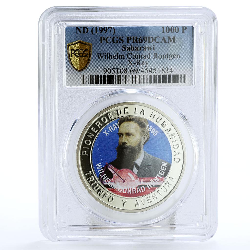 Saharawi 1000 pesetas X Ray Wilhelm Rontgen PR69 PCGS CuNi coin 1997