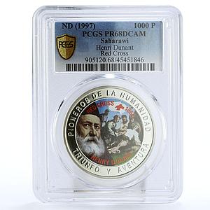 Saharawi 1000 pesetas Red Cross Henri Dunant PR68 PCGS CuNi coin 1997