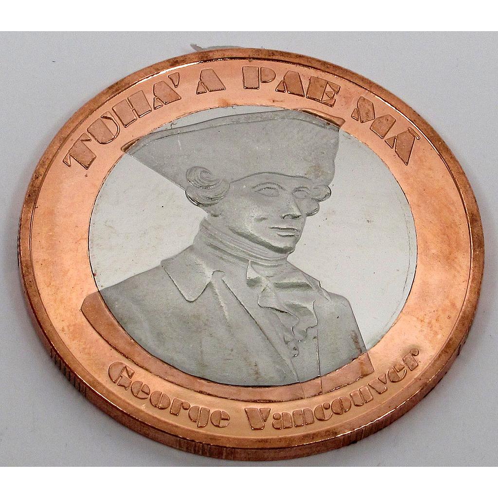 Austral island 500 poe rava French Polynesia Shark bimetal coin 2015