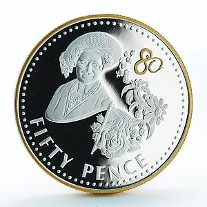 Falkland Islands 50 pence Queen Elizabeth 80th Birthday silver coin 2006