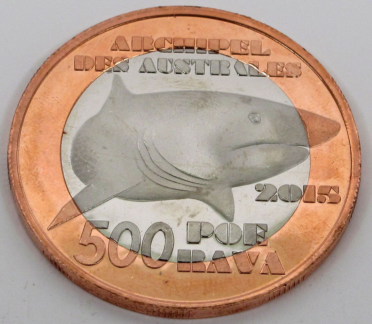 AUSTRAL ISLAND, FRENCH POLYNESIA 2015, SHARK, 500 POE RAVA