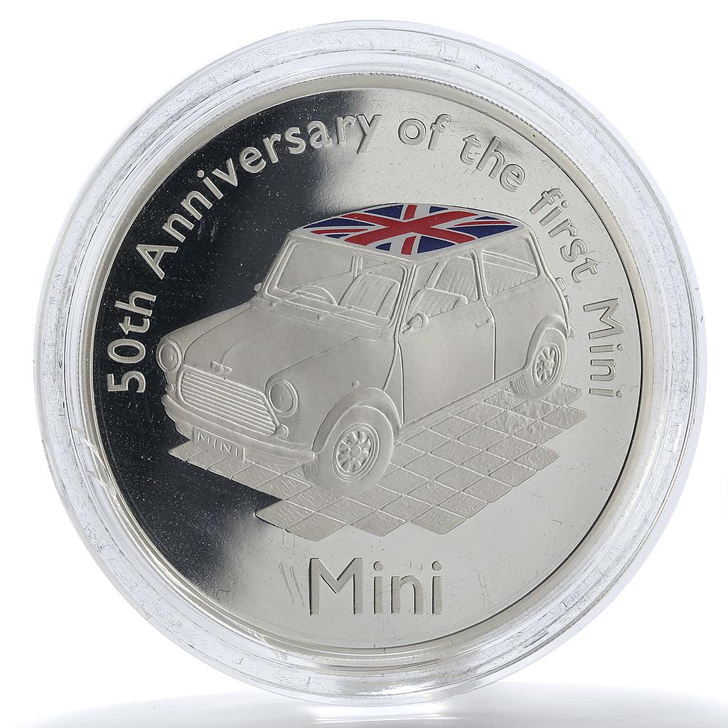 Alderney 10 Pounds 50th Anniversary of Mini Automobile silver coin 2009