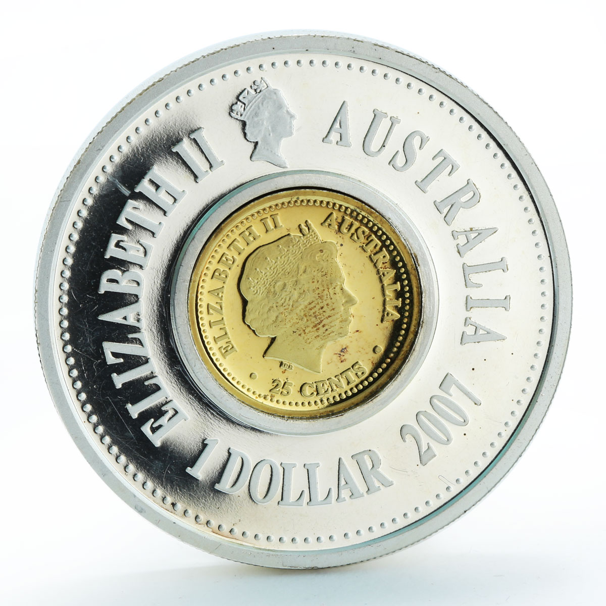 Australia 1 dollars Lunar figures gold silver coin 2007