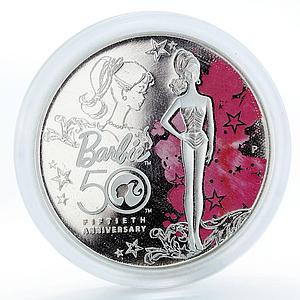 Tuvalu 1 dollar 50th Anniversary of Barbie silver coin 2009