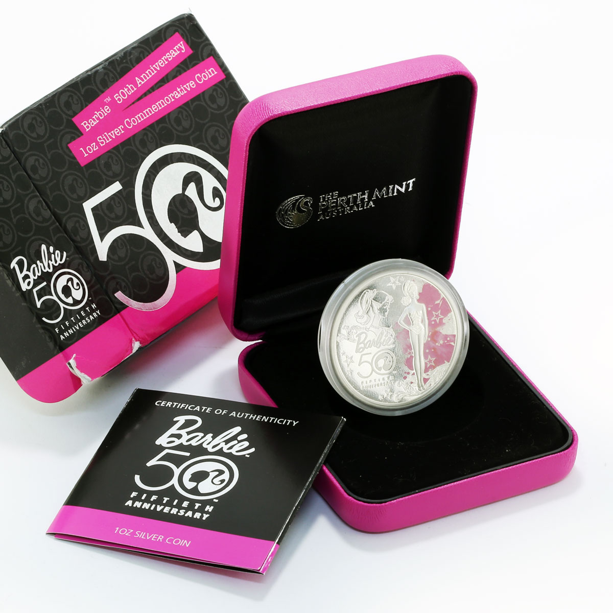 Tuvalu 1 dollar 50th Anniversary of Barbie silver coin 2009