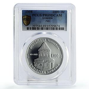Armenia 1000 dram Ani Church Tower Cathedral PR69 PCGS silver coin 1998
