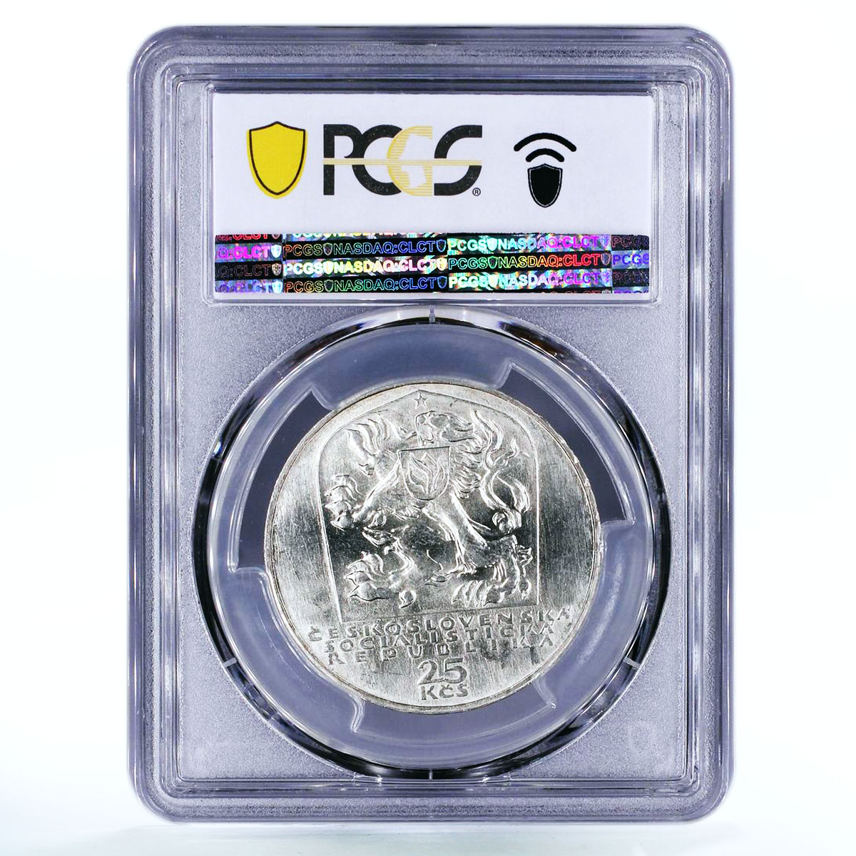 Czechoslovakia 25 korun 25 Years of Slovak Uprising MS64 PCGS silver coin 1969